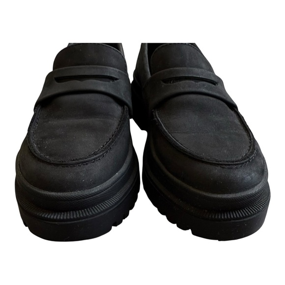 Portland Leather Goods Patina Shadow Black Zoe Chunky Loafers Size 6.5 - Picture 4 of 15